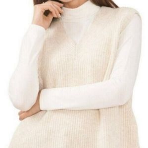 Vince Camuto Women's Oversized Knit V-Neck High-Low Sweater Vest (Malted) $79.00